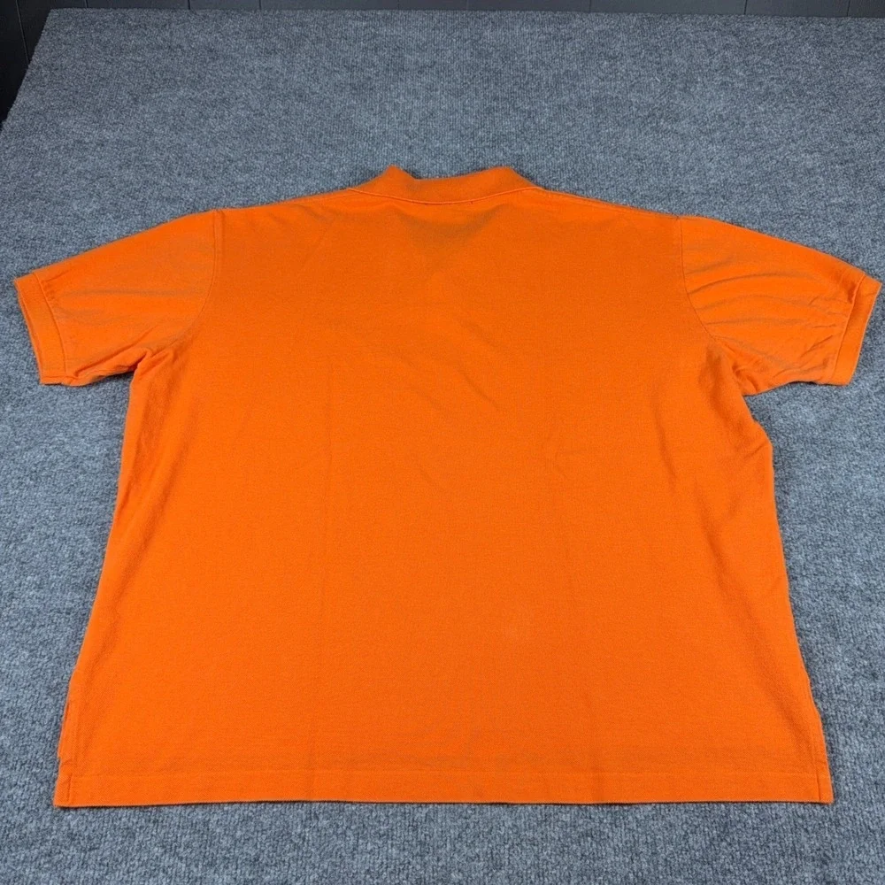 Polo Ralph Lauren Mens Orange Short Sleeve Pique Polo Shirt Blue Pony Logo XXL
